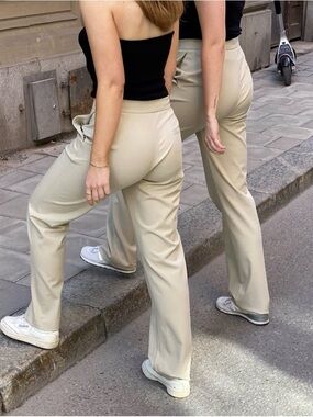 Djerf Avenue First Choice Pants Greige Tall M High Waist Straight Leg REG $170